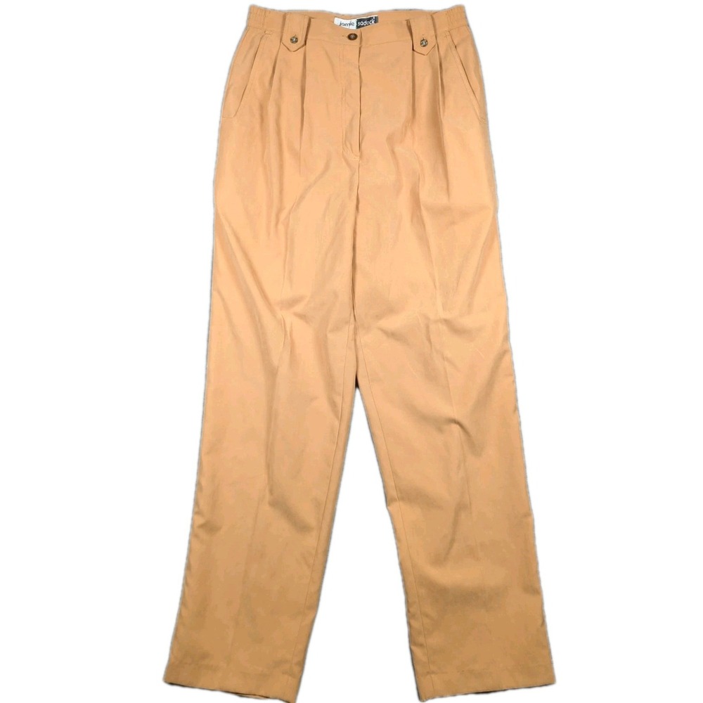 JAMIE SADOCK Womens 10 Tennis Pants Golf Pockets High Rise Wide Leg Camel‎ Brown